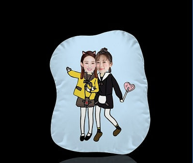 Coussin personnalisé à l'effigie de votre visage de dessin animé – Amis en poses amusantes