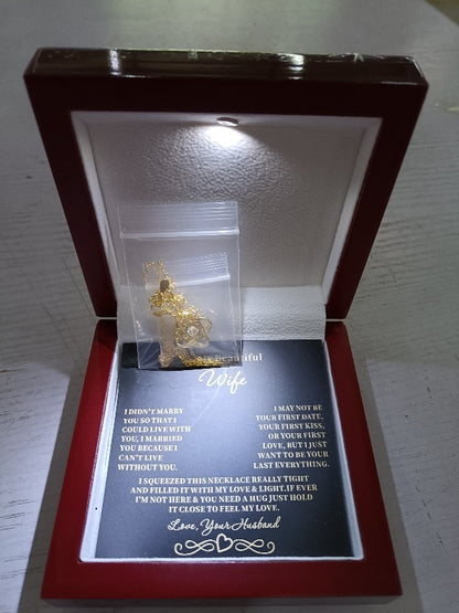‘Eternal Star’ Necklace – Silver or Gold with Light-Up Gift Box & Message Card