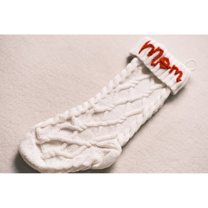 Embroidered Knitted Christmas Stockings – Handmade Holiday Charm