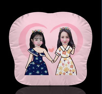Coussin personnalisé à l'effigie de votre visage de dessin animé – Amis en poses amusantes