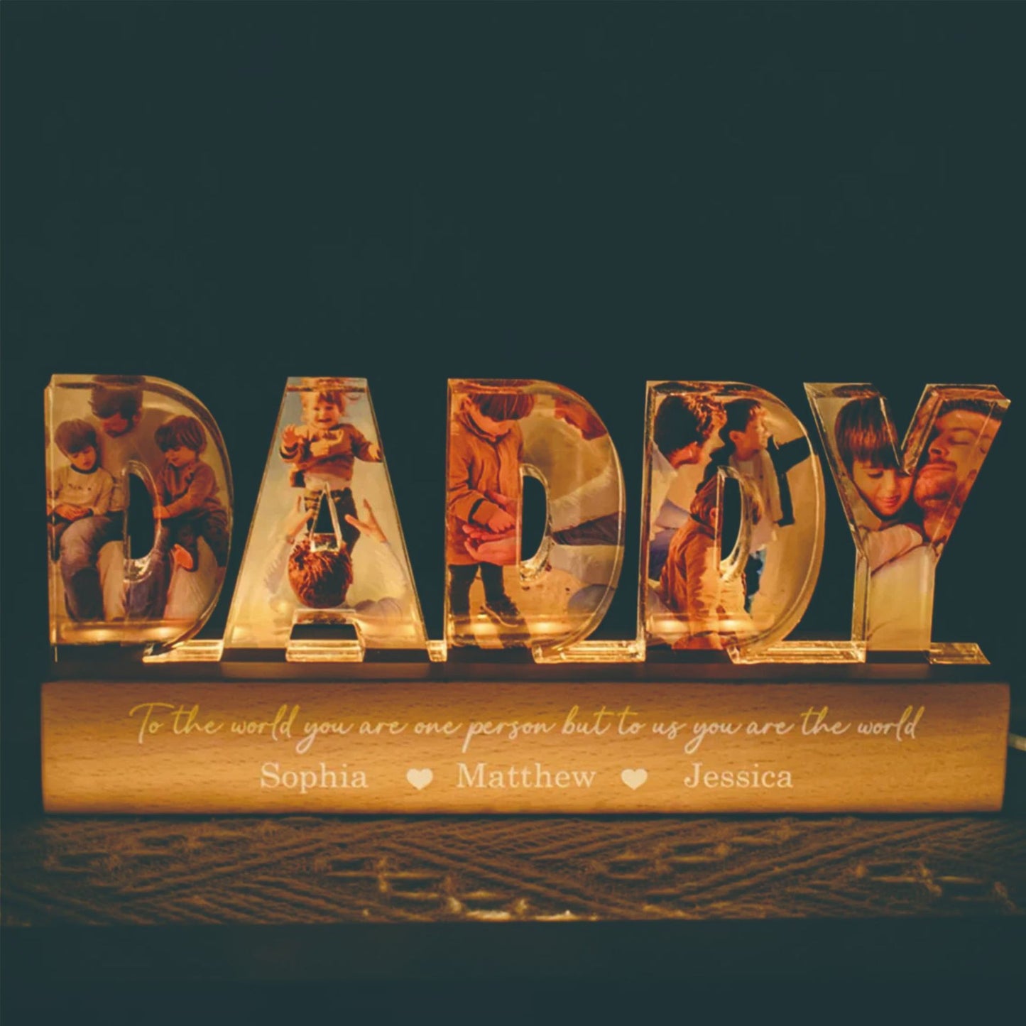 Custom Fist Bump Night Light – Daddy’s Team or Mom’s Heart