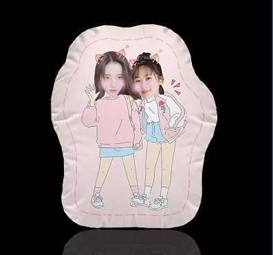 Coussin personnalisé à l'effigie de votre visage de dessin animé – Amis en poses amusantes
