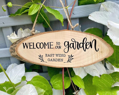 Custom Wooden Garden Plaque – Personalized Hanging Sign for Outdoor Charm