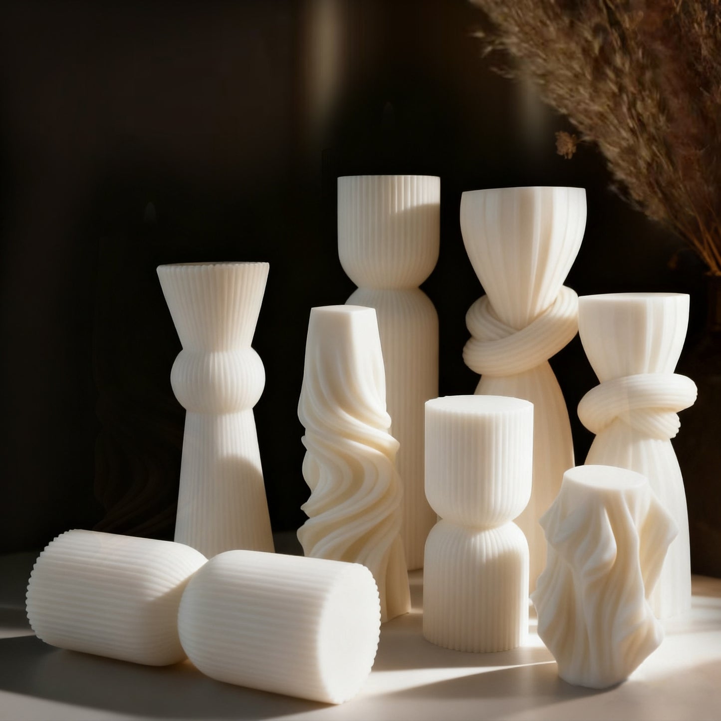 White Aromatherapy Geometric Shapes Candle