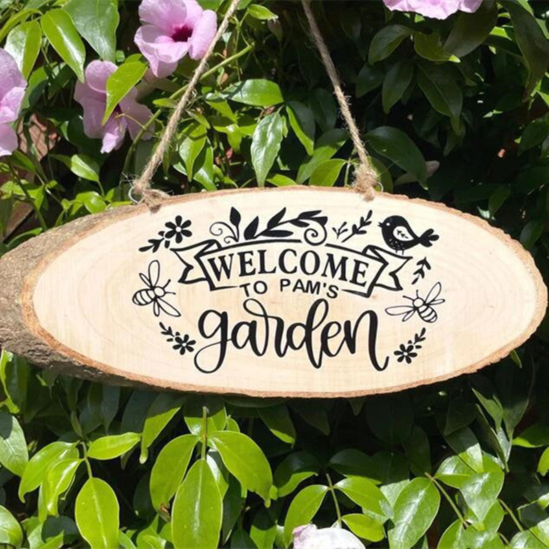 Custom Wooden Garden Plaque – Personalized Hanging Sign for Outdoor Charm
