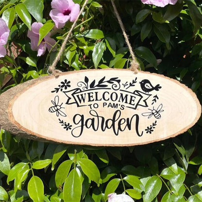 Custom Wooden Garden Plaque – Personalized Hanging Sign for Outdoor Charm