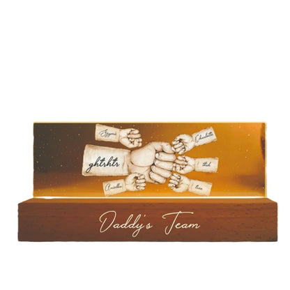 Custom Fist Bump Night Light – Daddy’s Team or Mom’s Heart