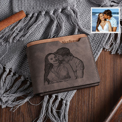 Personalisierte Erinnerungsbörse – Individuelles Geschenk mit Foto- und Buchstaben-Gravur