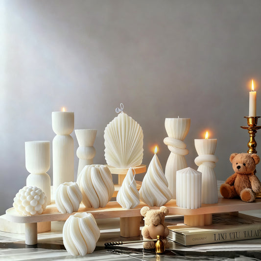 White Aromatherapy Geometric Shapes Candle