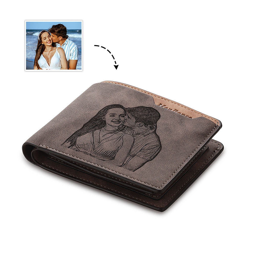 Personalisierte Erinnerungsbörse – Individuelles Geschenk mit Foto- und Buchstaben-Gravur