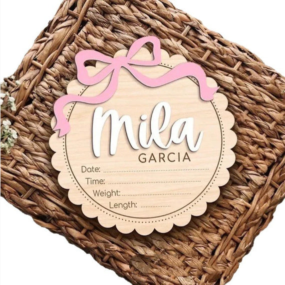 Wooden Baby Welcome Sign – Personalized Nursery Decor in Two Sizes