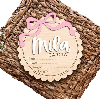 Wooden Baby Welcome Sign – Personalized Nursery Decor in Two Sizes