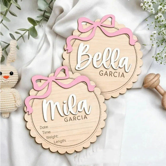 Wooden Baby Welcome Sign – Personalized Nursery Decor in Two Sizes