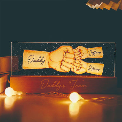 Custom Fist Bump Night Light – Daddy’s Team or Mom’s Heart