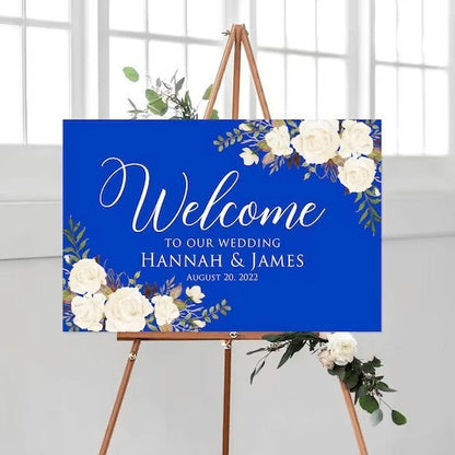 Panneau de bienvenue personnalisé pour événements – Élégant tableau floral pour des entrées mémorables