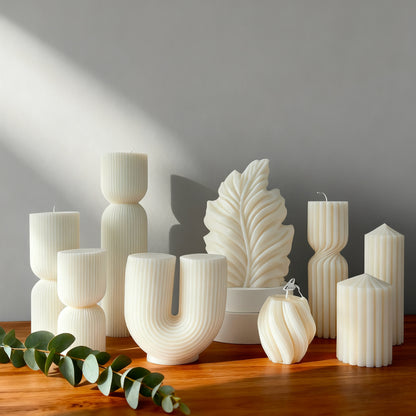 White Aromatherapy Geometric Shapes Candle